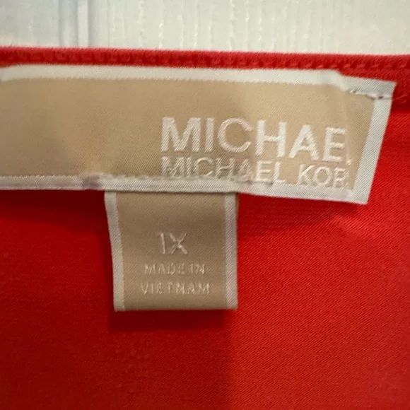 Michael Kors 1x Tangerine Sleeveless Blouse - Picture 3 of 7